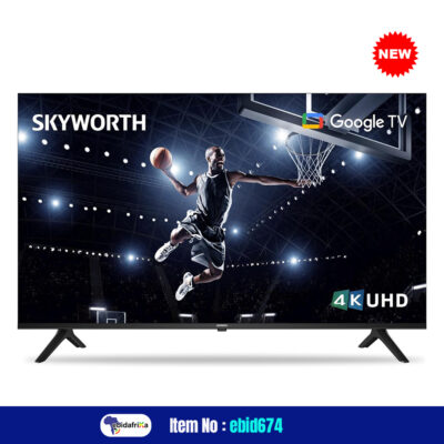 International Version Skyworth 65-Inch UE7600 Series LED 4K UHD Google TV, HDR10, Dolby Audio, Bezel-Less Design, Ultra-Slim, Bluetooth Remote, Smart TV with Chromecast and Google Assistant Built-in (65UE7600, 2023 Model)
