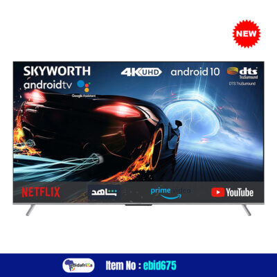 International Version Skyworth 85 Inch TV 4K UHD Smart Android 10.0 With Smart Google Assistant Chromecast Built InSmart LED Slim Design – 86SUC9500