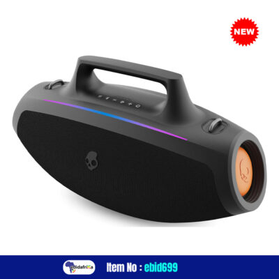 USA NEW Barrel Bluetooth Boombox Speaker – Water-Resistant Wireless Portable Speaker, with LED Lightshow Mode, 12 Hour Battery, Multi-Link, & USB-C & USB-A Output Charging